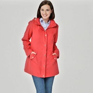 Lightweight All-Weather Coral BRECKENRIDGE Lined Basic Timeless New Rain Jacket